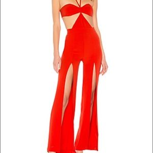 Michael Costello red jumpsuit